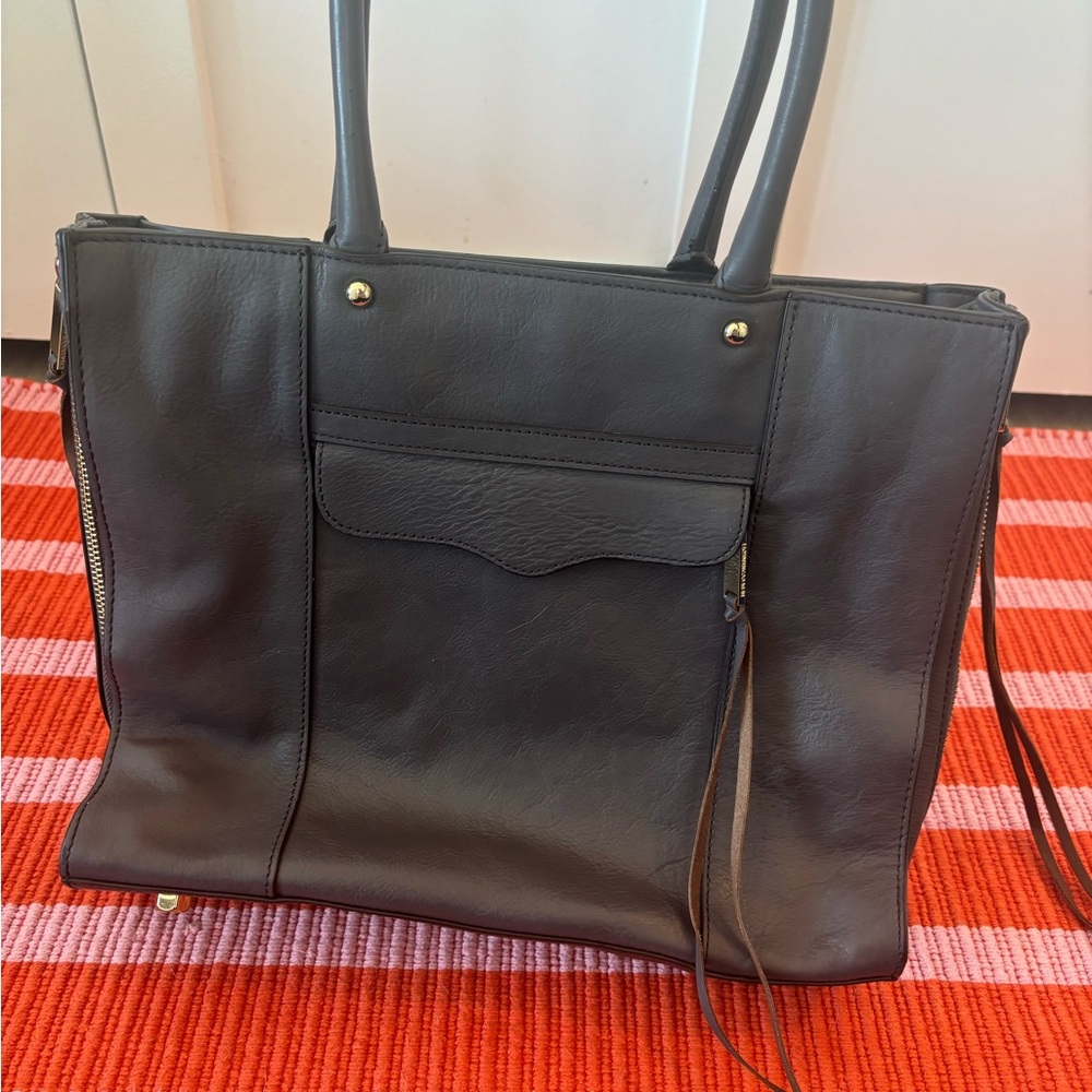 Gray Rebecca Minkoff Leather Tote Bag